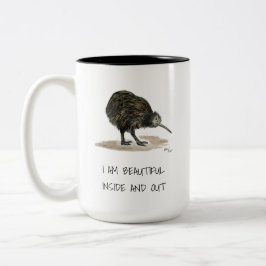 Schöne Kiwi-Affirmationen Zwei-Tone-Kaffee-Tasse Zweifarbige Tasse