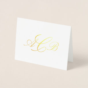 Schöne klassische Monogramm-Anfangsbuchstaben-Noti Folienkarte