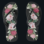 Schöne klassische schwarze Flora Flip Flops<br><div class="desc">Karo aus diesen schönen Flip Flops, die perfekte Brautparty Geschenke machen! Gib sie früh raus und die ganze Gruppe kann anfangen, sich in der Stadt zu stylin' zu stylin zu machen, sobald du dich versammelt hast, um deinen besonderen Tag zu feiern! Einfach einschlüpfen und Sie können zwischen breiten oder dünnen...</div>