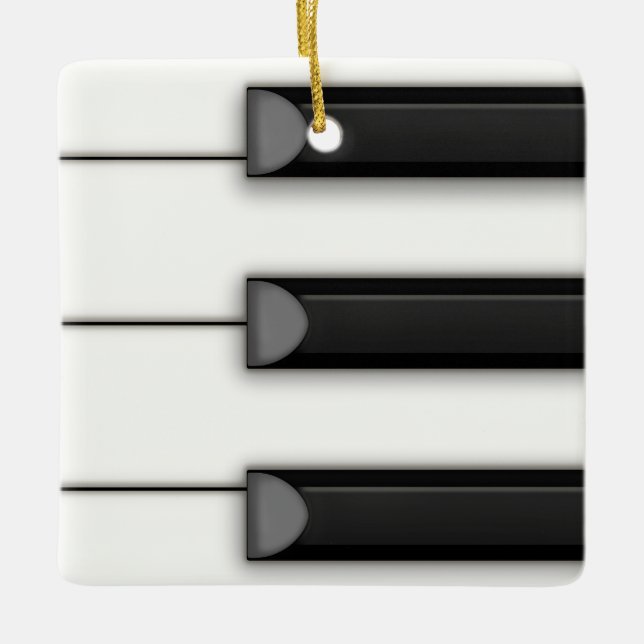 Schöne Klaviertasten Detail Musik Keramikornament (Vorderseite)