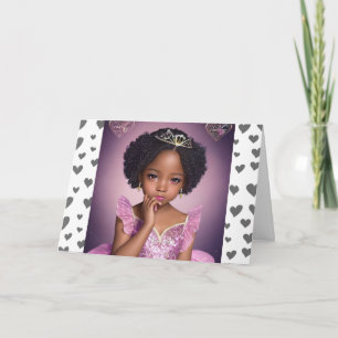 Schöne kleine farbige Prinzessin Geburtstag Karte