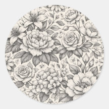 Schöne Kohle-Schwarz-Weiß-Blumen Klassiker