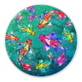 Schöne Koi Fish Pond Knobs and Puls Keramikknauf