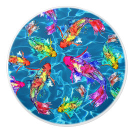 Schöne Koi Fish Pond Knobs and Puls Keramikknauf