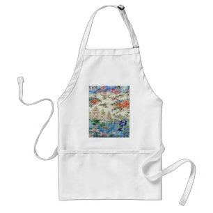 Schöne Kolibri-Blumen-beflecktes Glas-Kunst Schürze