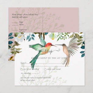 Schöne Kolibri-Hochzeit Paar Postkarte