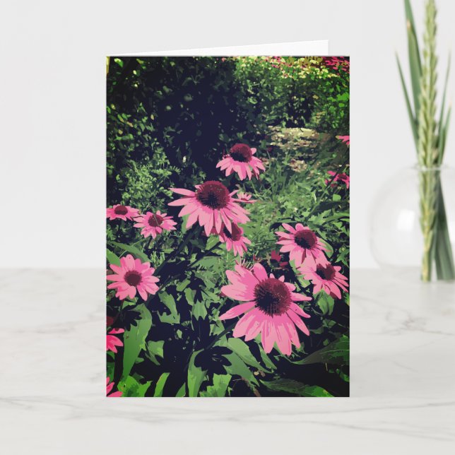Schöne Kone Blume im Garten rosa Lila Karte (Vorderseite)