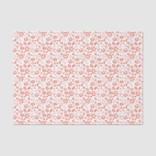 Schöne Korallenpfirsich Tropische Frühlingsblumen Seidenpapier