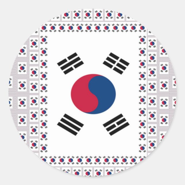 Schöne koreanische Flagge: Eine unendliche Kunst Runder Aufkleber (Vorderseite)