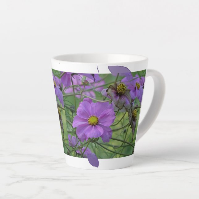 Schöne Kosmetik-Blume Design Latte Tasse (Rechte Ecke)