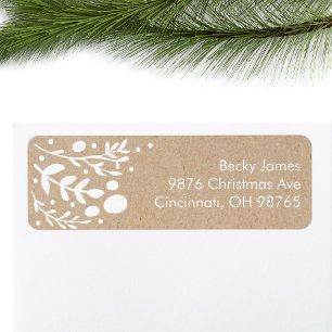 Schöne Kraft Foliage Weihnachtsadressen Labels