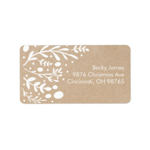 Schöne Kraft Foliage Weihnachtsadressen Labels Adressaufkleber