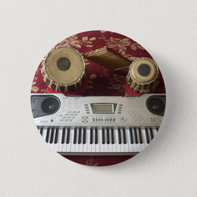 Schöne Kreative Ecke: Musikalisches Tapezierhaus Button (Vorderseite)
