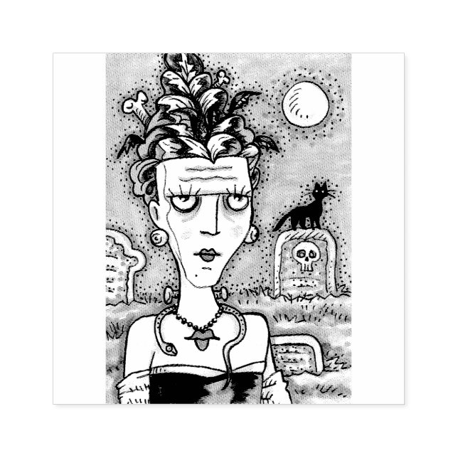 SCHÖNE KREEPIE FRANKENELLA MONSTER, GRAVEN, CAT GUMMISTEMPEL (Prägung)