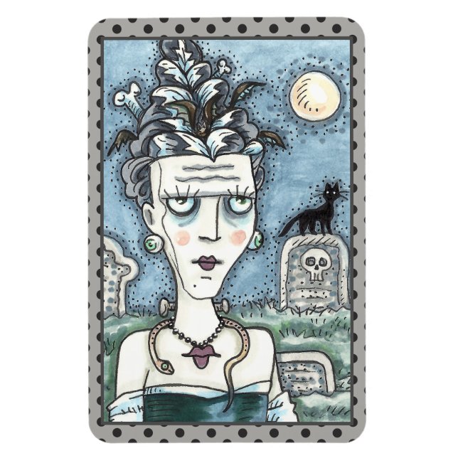 SCHÖNE KREEPIE FRANKENELLA MONSTER, GRAVEN, CAT MAGNET (Vertikal)