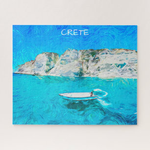 Schöne Kreta Griechenland Ozean Aquarellmalerei