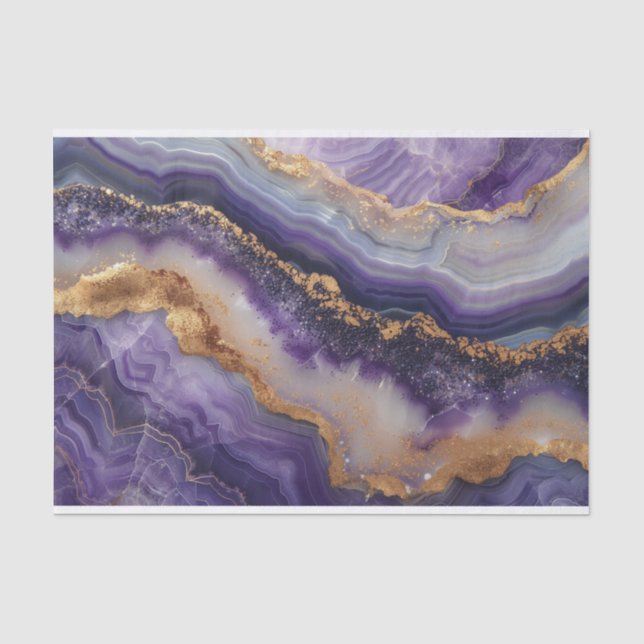 Schöne Kristallgeode in Amethyst und Gold Seidenpapier (Vorderseite)