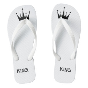Schöne Krone mit King gedruckten Text-Sandalen von Flip Flops