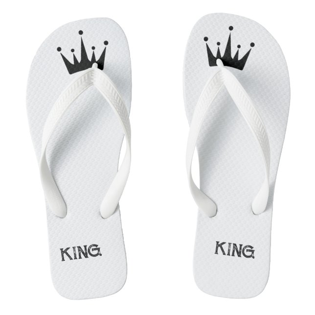 Schöne Krone mit King gedruckten Text-Sandalen von Flip Flops (Fußbett)