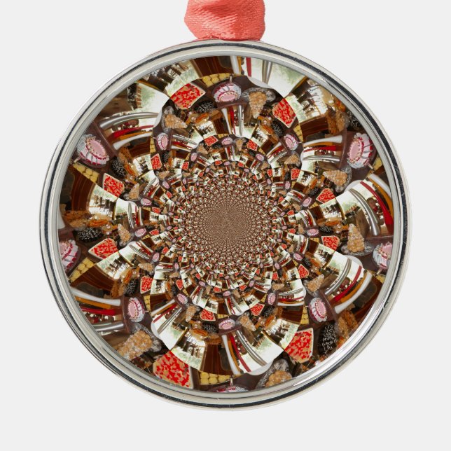 Schöne Kuchen und Desserts Silbernes Ornament (Vorne)