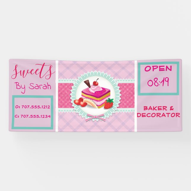 Schöne Kuchenbäckerei Pink Banner (Horizontal)