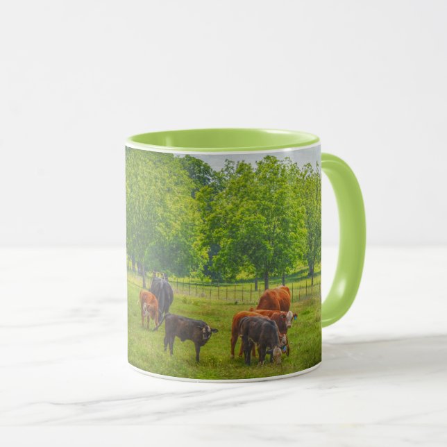 Schöne Kuh Viehweide Bauernhof Tasse (VorderseiteRechts)
