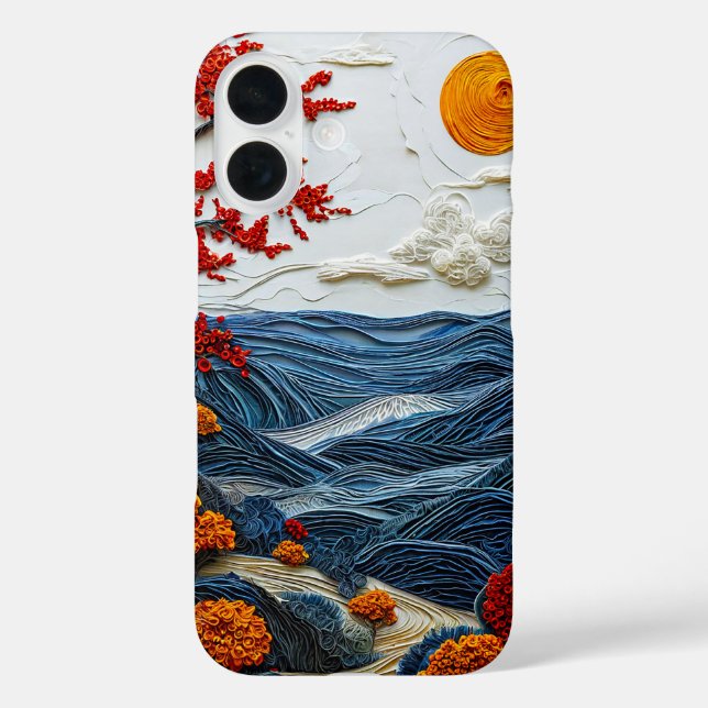 Schöne Kunst aus Papier iPhone 16 Hülle (Rückseite)