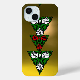 SCHÖNE KUNST NOUVEAU WEISSE ROTE ROSEN TRIANGLE iPhone 15 HÜLLE