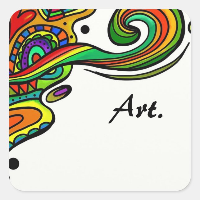 Schöne Kunst Quadratischer Aufkleber (Vorderseite)