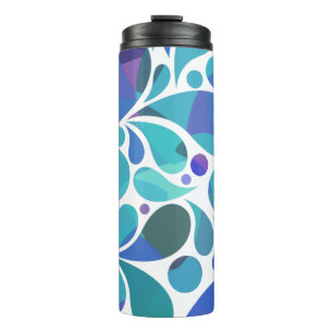 Schöne künstlerische aqua-blaue, lila Wasserfarben Thermosbecher