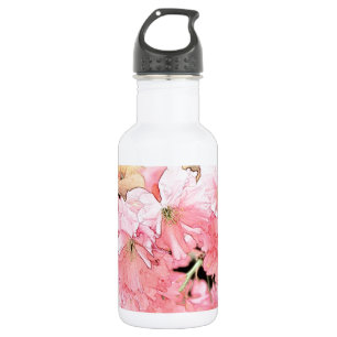 Schöne künstlerische Skizze Rosa Kirschblüten Blum Edelstahlflasche