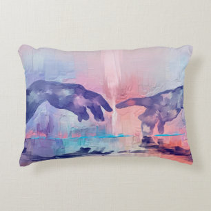 Schöne Kunstmalerei, surrealistische handbemalte H Dekokissen