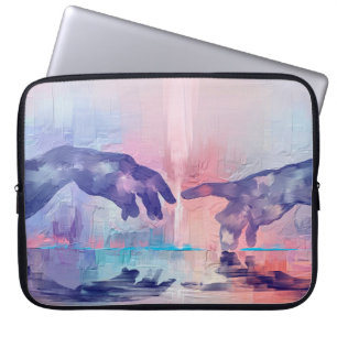 Schöne Kunstmalerei, surrealistische handbemalte H Laptopschutzhülle