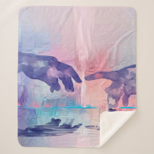 Schöne Kunstmalerei, surrealistische handbemalte H Sherpadecke