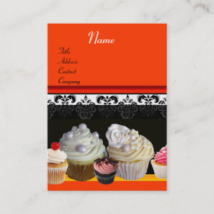 SCHÖNE KUPCAKES, WÜSTENGESCHÄFT, Orange-Gelb Visitenkarte