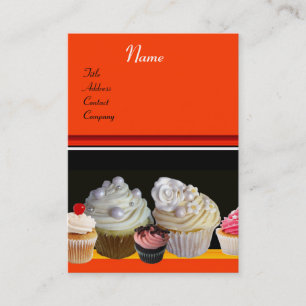 SCHÖNE KUPCAKES, WÜSTENGESCHÄFT, Orange-Gelb Visitenkarte