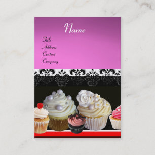 SCHÖNE KUPCAKES WÜSTENSHOP, rosa Lila Violett Visitenkarte