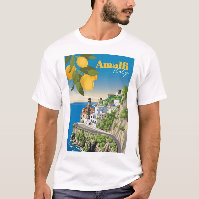 Schöne Küste des aktiven T - Shirt von Amalfi (Vorderseite)