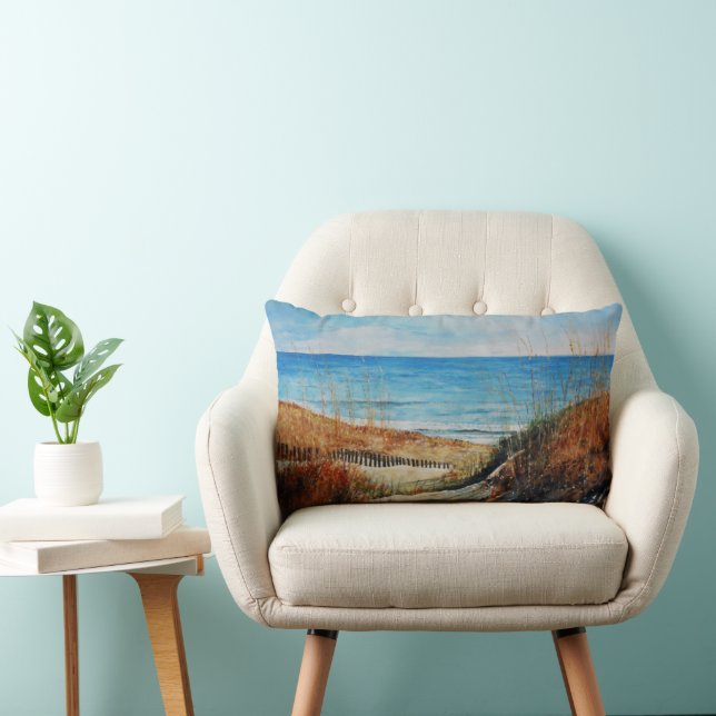 Schöne Küstenlandschaft Kunst, Dichtung und Musik Lendenkissen (Stuhl )