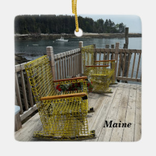 Schöne Küstenlandschaft von Maine Keramikornament