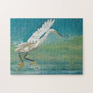 Schöne Küstenwache, Egret Shore Bird Malerei
