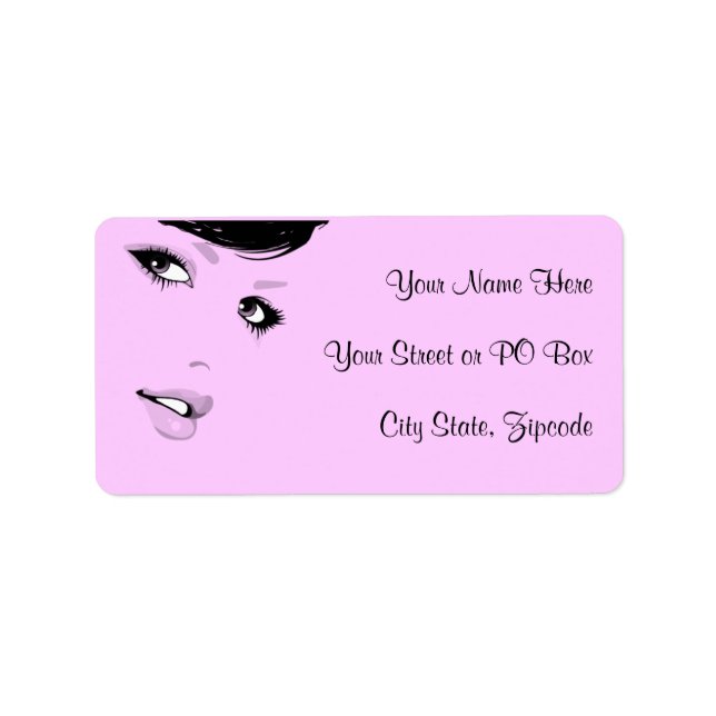 Schöne Lady Adressaufkleber (Vorne)