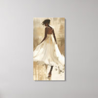 Schöne Lady in White Dress Ästhetische Leinwand Ku
