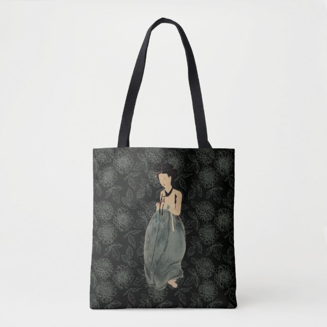 Schöne Lady mit einem koreanischen Hanbok Tasche (Vorderseite)