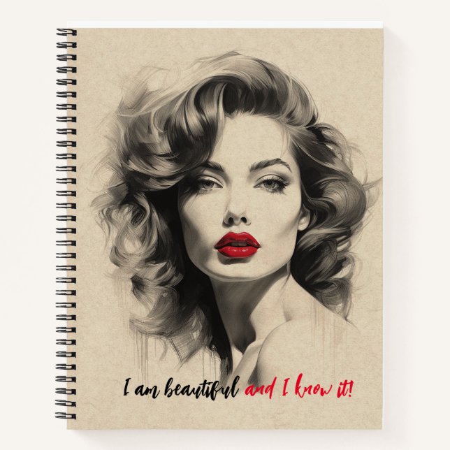 Schöne Lady Notizbuch (Vorderseite)