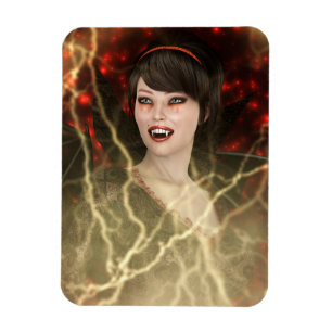 Schöne Lady Vamp perfekter Halloween-Hexenstil Magnet