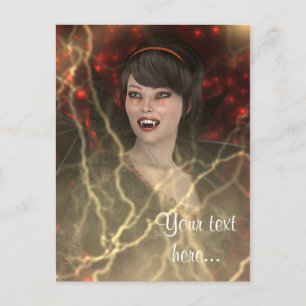 Schöne Lady Vamp perfekter Halloween Hexenstil Postkarte