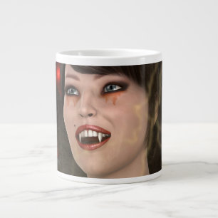 Schöne Lady Vamp Perfekter Halloween-Stil Jumbo-Tasse