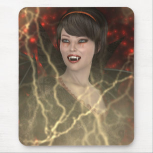 Schöne Lady Vamp Perfekter Halloween-Stil Mousepad