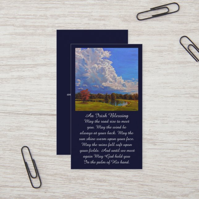 Schöne Lake Memorial Sympathy Card Visitenkarte (Vorderseite/Rückseite Beispiel)
